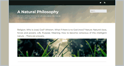 Desktop Screenshot of anaturalphilosophy.com